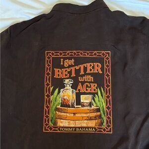 Brown Embroidered Panel Back Short Sleeve (“It Gets Better with Age”